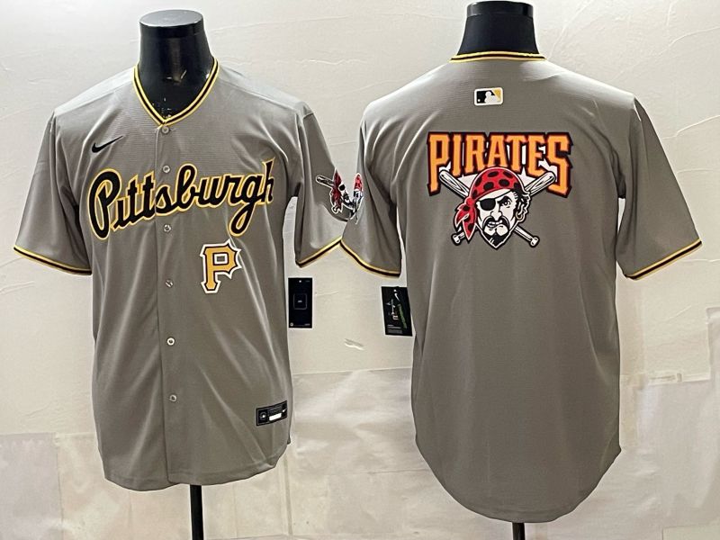 Men Pittsburgh Pirates Blank Grey Game 2026 Nike MLB Jersey style 008->pittsburgh pirates->MLB Jersey